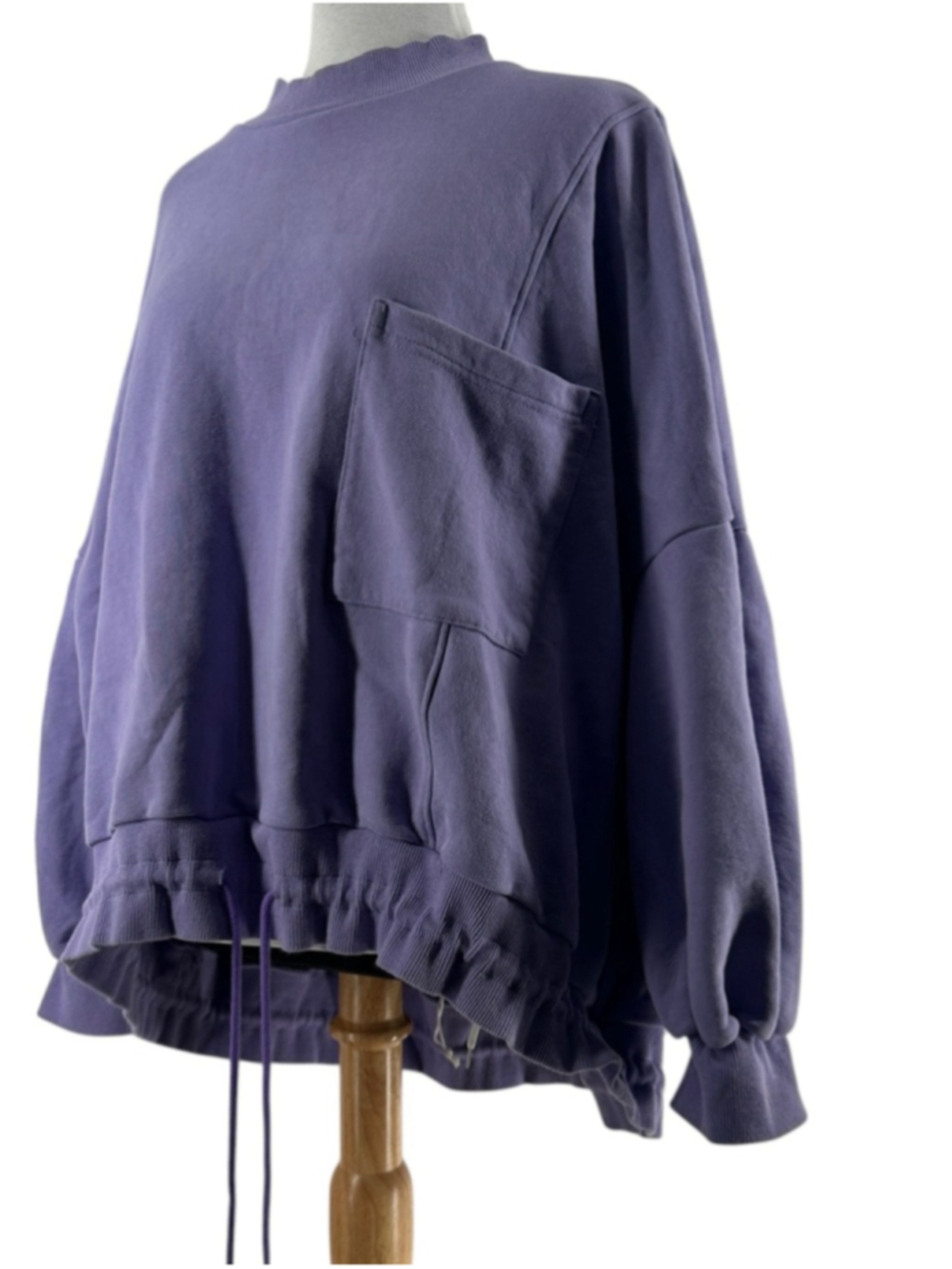 NAP Loungewear Oversized purple Pullover Sweatshirt Drawstring Hem Size XL - Picture 2 of 12